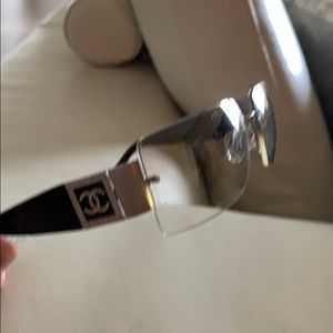 Chanel Sunglasses black and silver with Crystal CC